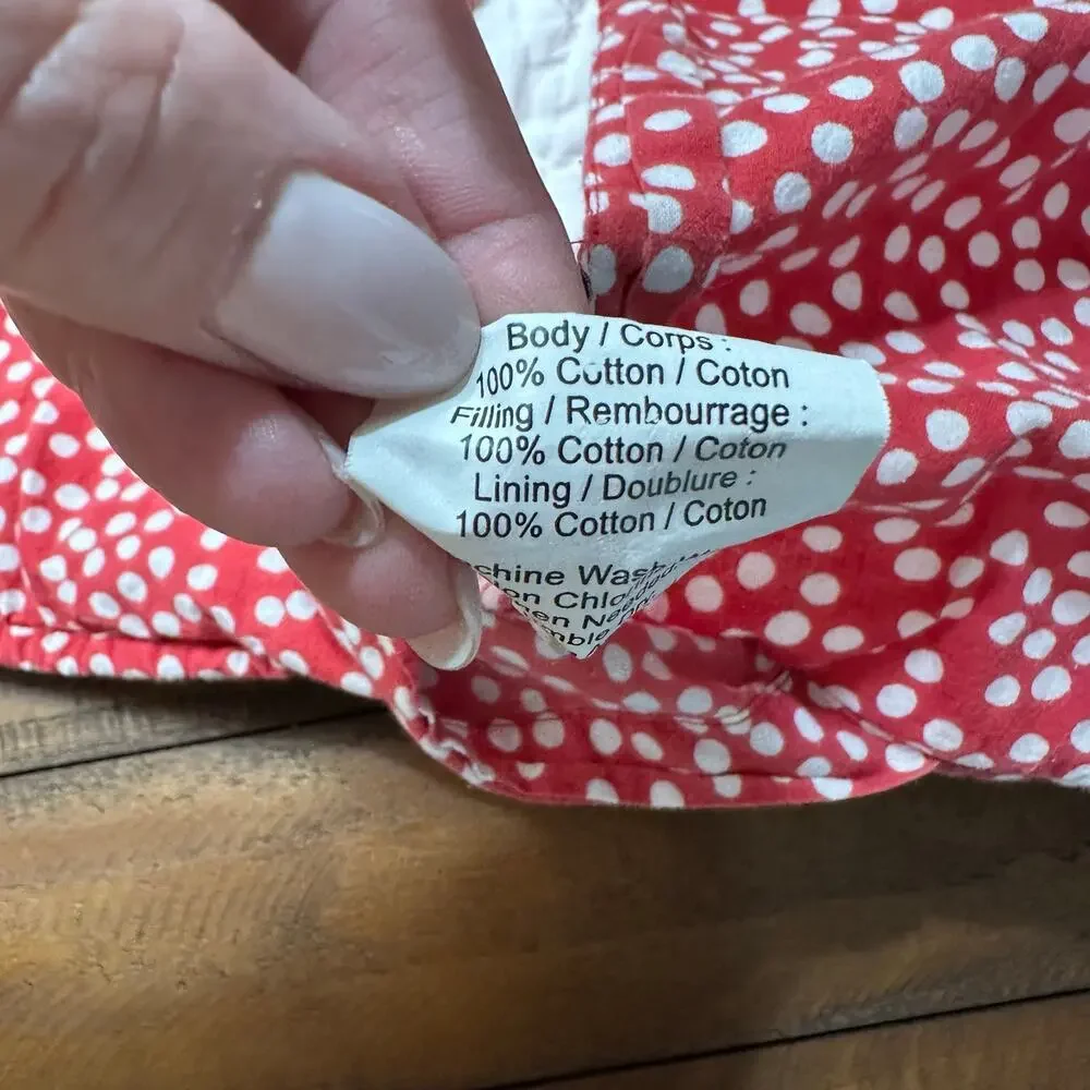 Pottery Barn Mix & Match Patchwork Red Polka Dot Shams Set of 2 Standard Cotton